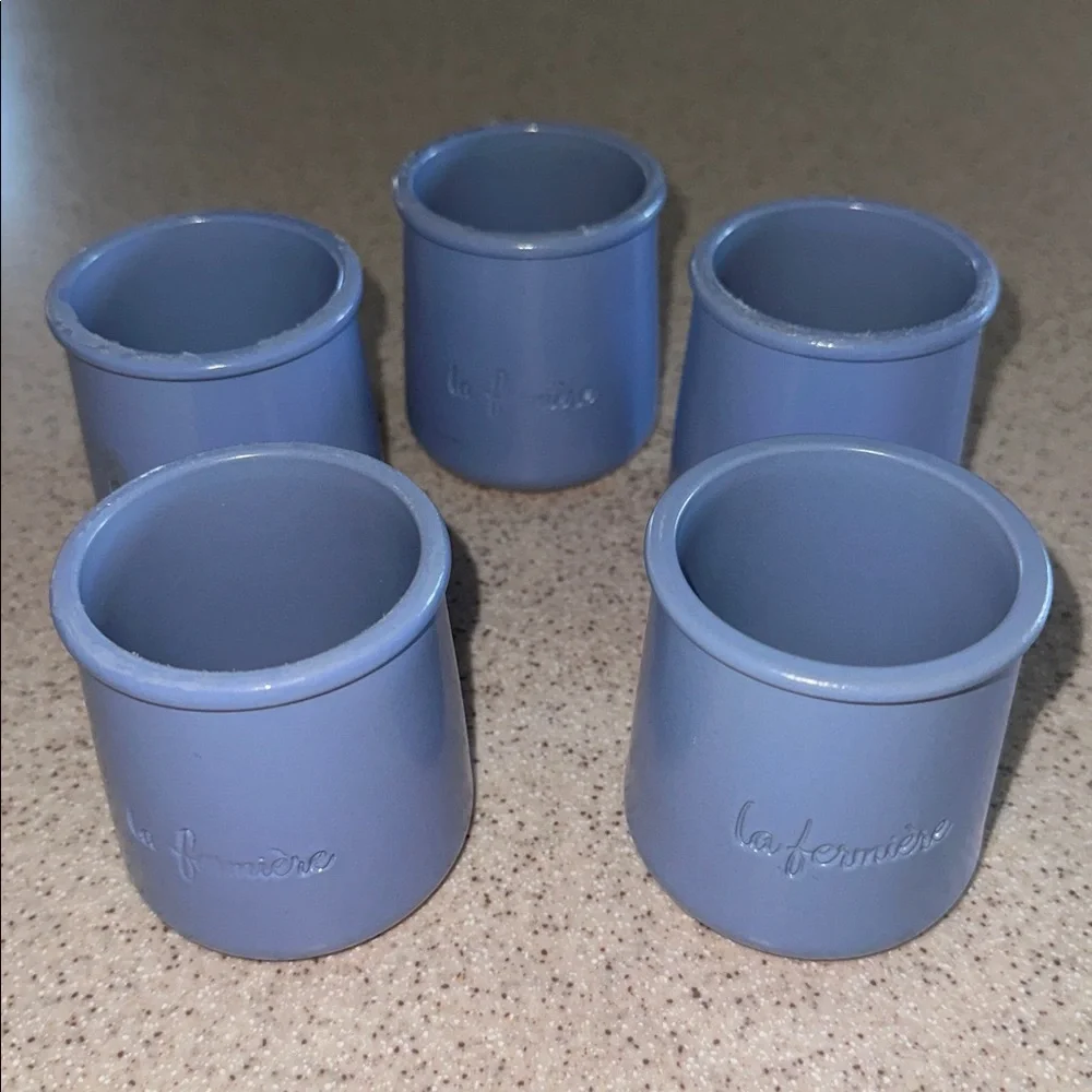 La Fermière' Small Lavender Ceramic Pots - Lot of 5 from France & U.S.